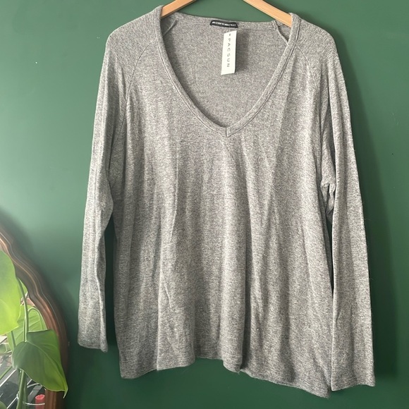 Brandy Melville Womens One Size Grey V-neck Wool Top Brand New - Picture 1 of 5